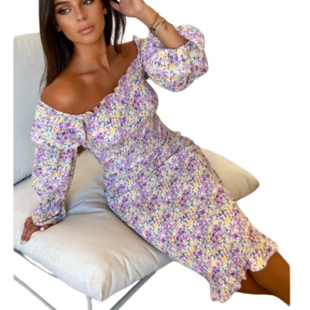 SNDYS Floral Courtney Midi Dress